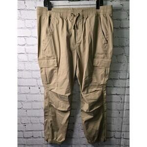 Polo Ralph Lauren Pants Womens Large Beige Military Jogger Zip Ankle Cargo.